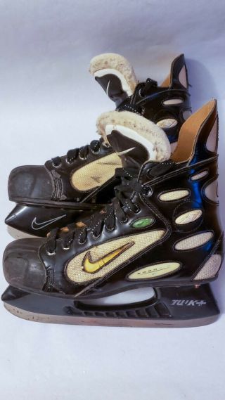 Vintage Nike Zoom Air Ice Hockey Skates Rare Black And White Size 9.  5 Us Men 