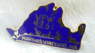Vfw 9261 Marthas Vinyard Massachusetts Hat Lapel Pin Vintage