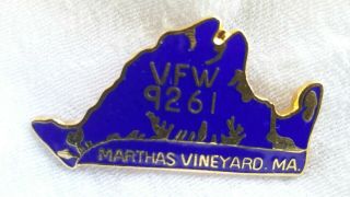 VFW 9261 MARTHAS VINYARD MASSACHUSETTS HAT LAPEL PIN VINTAGE 2