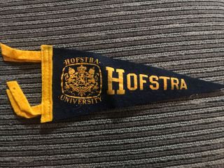 Vintage Hofstra University Souvenir Wool Felt Pennant Flag Long Island York