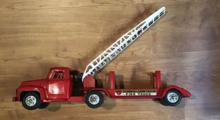 Vintage Buddy L Extension Ladder Trailer Fire Truck Gmc Moline Orig.  Paint Good