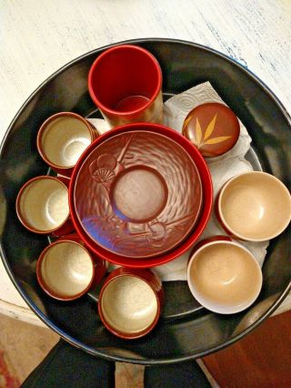 Antique Japanese Tea Set With Lacquer Box