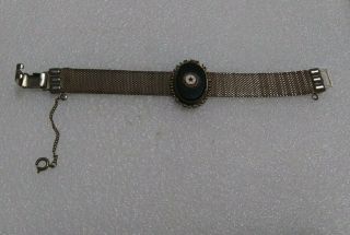 Vintage Gold Tone And Black American Legion Auxiliary Mesh Bracelet Size - 7