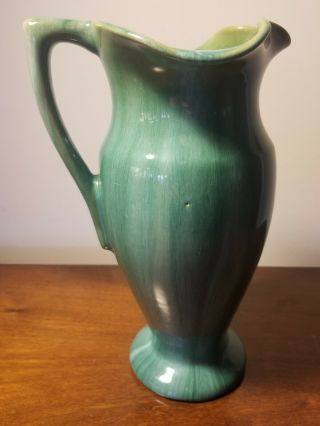 Rare Vintage Antique Weller Nile Ware Pottery Pitcher Vase Turquoise Blue Dj38