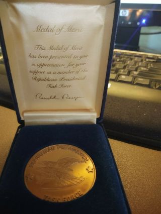 Ronald Regan Medal Of Merit Republican Presidential Task Force 2 " Coin