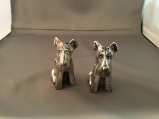 Scottie Terrier Dog Salt & Pepper W.  B.  Manufacturing Co.  C96/2 Silver Plated