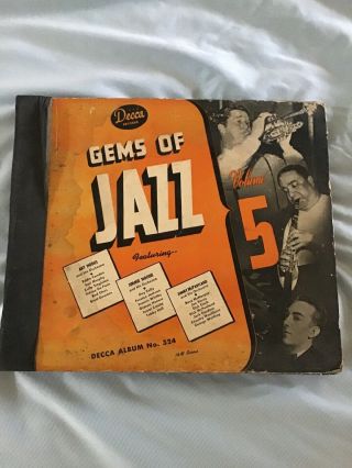 Gems Of Jazz Vol.  5 Decca Records - Album No.  A - 324,  5 10” 78 Rpm Records In Book