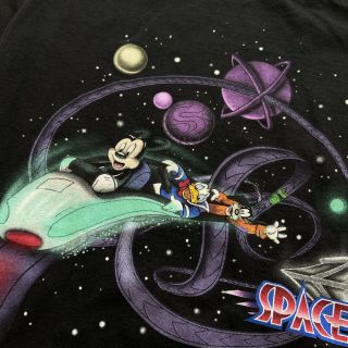 vintage 90’s SPACE MOUNTAIN T Shirt - Walt Disney World Mickey Mouse Goofy Daffy 3