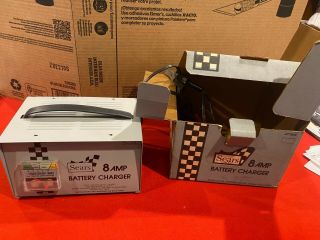 Vintage Sears 8 Amp Battery Charger 12 Volt Box Garage Shop Classic