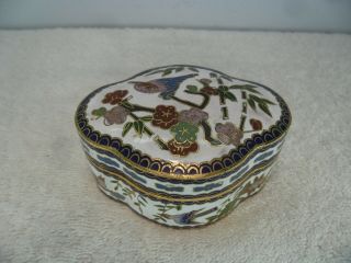 Antique Chinese Cloisonne Enamel Trinket Box