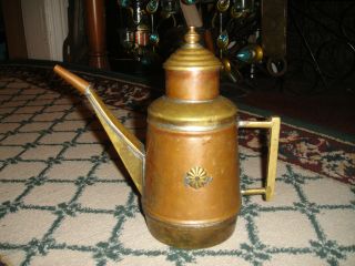 Vintage Arabic Middle Eastern Copper Teapot Teakettle - Copper - Square Handle