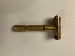 Vintage Gillette Gold Aristocrat ? Safety Razor Adjustable 1 - 9 In Order
