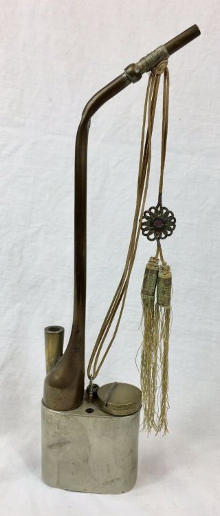 Antique Chinese Paktong Water Pipe,  Smoking Pipe