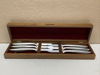 Vintage Set of 12 Gerber Miming Steak Knives in Wood Boxes Kitchen Knife 2