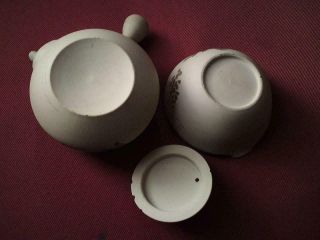 Two piece Set Japanese Banko ware pottery Kyusu Teapot & Yuzamashi Bowl Signed 2