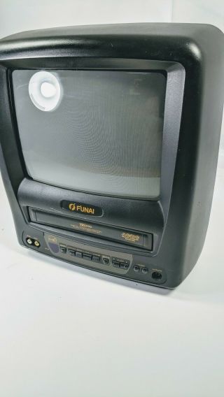 Vintage 9” Tv / Vhs Vcr Combo Funai Model Ftr9t 1993