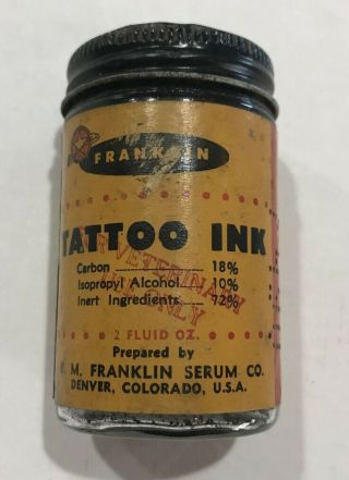 Vintage O.  M.  Franklin Serum Co.  Tattoo Ink Advertisement Use Only