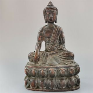 Buddhism Antique Carving Sakyamuni Bronze Sitting Buddha Statue,  Ming Dynasty