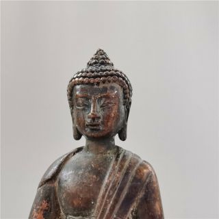 Buddhism Antique Carving Sakyamuni Bronze Sitting Buddha Statue,  Ming Dynasty 2