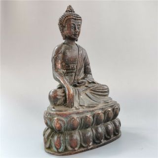 Buddhism Antique Carving Sakyamuni Bronze Sitting Buddha Statue,  Ming Dynasty 3