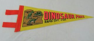 Vintage Felt Dinosaur Park Rapid City South Dakota Pennant 12 " Flag