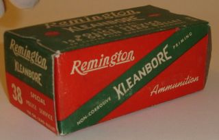 Vintage Empty Ammo Box Remington Arms Kleanbore 38 Special Police Service