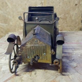 Antique Model T Car Music Box Vintage Retro Tin Metal Copper 3