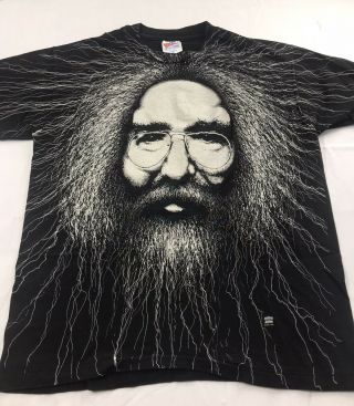 Vintage Jerry Garcia T Shirt Size L 1993 Grateful Dead Band Tee Winterland Fit M