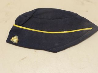 Vintage Boy Scout Bsa Cub Scout Blue Den Mother Hat Cap Womens Size Small W/ Pin