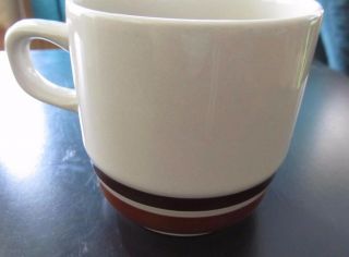 Vintage Estate Hearthside Hand Painted Stoneware Japan Beige Brown Rings Mug