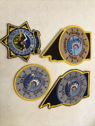 Pyramid Lake Nevada Tribal Paiute Police Set Of Four Patches