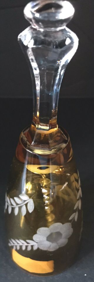 Vintage Bleikristall Amber Crystal Glass Bell West German