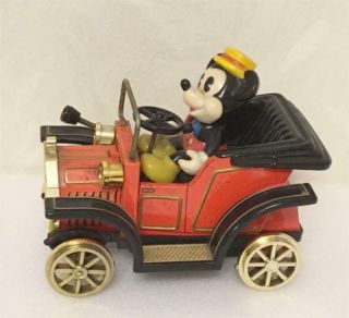 Mickey Mouse Wind - Up Car 1981 Masudaya Japanese Vintage Toy Made in Japan D9 2
