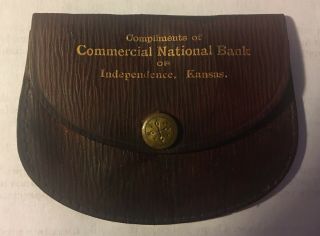 Independence Kansas Ks Commercial National Bank Leather Coin Purse