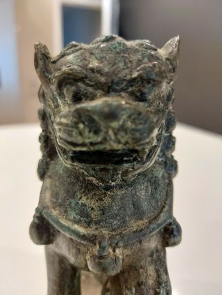 Antique Bronze Chinese Foo Dog Guardian Lion Figure