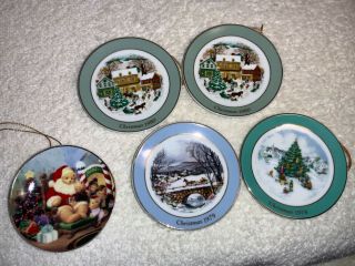Avon Miniature Christmas Plate Ornaments Setof 5– Christmas
