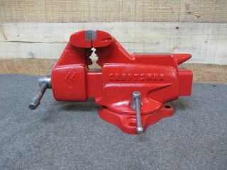 Vintage Craftsman Bench Vise 3 1/2 " Jaws Swivel Base Anvil & Pipe Jaws 506.  51800