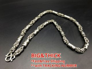 Big Thick Thai Buddhist Amulet Pendants 28 " Stainless Steel Necklace Chain 8mm