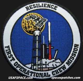 Spacex Crew - 1 Resilience Falcon - 9 1st Operational Crew Nasa Usaf Mission Patch
