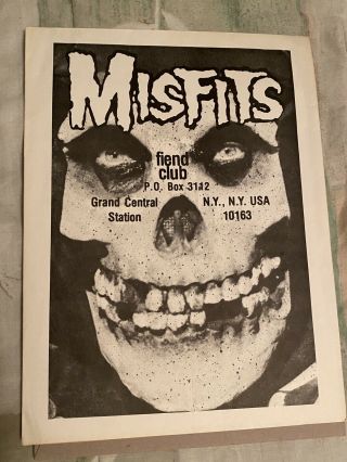 Misfits Fiend Club Envelope,  Vintage,  Danzig Doyle,