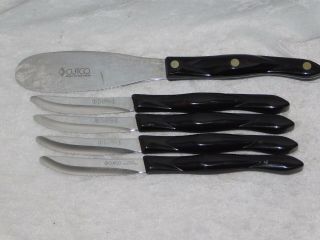 Vtg Cutco 1768 1759 Set of 4 Steak Kitchen Knife Knives Wood Knife Block 3