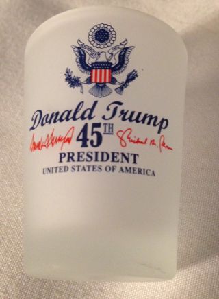 Trump Shot Glass Jigger Eagle Seal 45th President Vp Pence Or Small Vase Exc