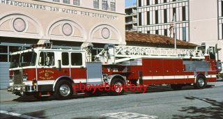 Fire Apparatus Slide,  Truck 21,  San Mateo / Ca,  1997 Spartan / Lti Tiller