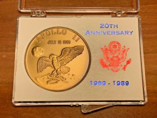 Apollo 11 Vintage Moon Landing Coin Kennedy Space Center 20th Anniversary Nasa