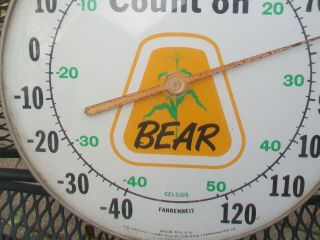 Vintage Bear Hybrids Seed Corn Farm Thermometer - Decatur Illinois 2