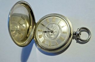 Antique Baume Fine Silver Key Operated Full Hunter Mechanical Pocket Watch