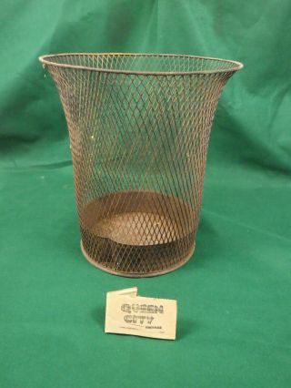 Vintage Nemco Metal Wire Mesh Waste Basket/trash Can 1920s Industrial/art Deco