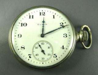 1918 Vtg/antique Elgin Pocket Watch 15j,  12s 10k Gold Filled Case Very 324
