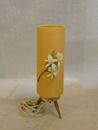 Vintage Orange Gilbert Beehive Lamp Atomic Plastic Tripod Mid Century
