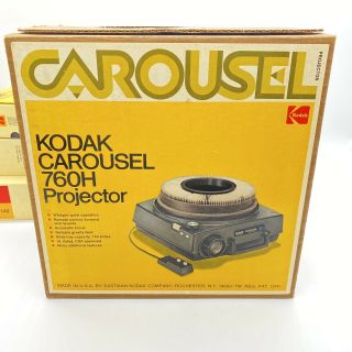 Kodak Carousel 760h Slide Projector Vintage Has Spare Bulb